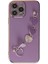 Apple iPhone 14 Pro Elegant Charm Case (Kalpli Zincirli Kılıf) Elegant Silicone Cover - Mor 1