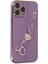 Apple iPhone 14 Pro Elegant Charm Case (Kalpli Zincirli Kılıf) Elegant Silicone Cover - Mor 3
