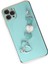 Apple iPhone 11 Pro Elegant Charm Case (Kalpli Zincirli Kılıf) Elegant Silicone Cover - Su Yeşili 3
