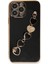 Apple iPhone 13 Pro Elegant Charm Case (Kalpli Zincirli Kılıf) Elegant Silicone Cover - Siyah 3