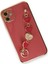 Apple iPhone 12 Elegant Charm Case (Kalpli Zincirli Kılıf) Elegant Silicone Cover - Kırmızı 3