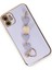 Apple iPhone 12 Elegant Charm Case (Kalpli Zincirli Kılıf) Elegant Silicone Cover - Lila 3