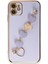 Apple iPhone 12 Elegant Charm Case (Kalpli Zincirli Kılıf) Elegant Silicone Cover - Lila 5
