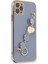 Apple iPhone 11 Pro Elegant Charm Case (Kalpli Zincirli Kılıf) Elegant Silicone Cover - Gri 1