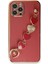Apple iPhone 12 Pro Elegant Charm Case (Kalpli Zincirli Kılıf) Elegant Silicone Cover - Kırmızı 5