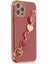 Apple iPhone 12 Pro Max Elegant Charm Case (Kalpli Zincirli Kılıf) Elegant Silicone Cover - Kırmızı 1