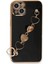 Apple iPhone 13 Elegant Charm Case (Kalpli Zincirli Kılıf) Elegant Silicone Cover - Siyah 2
