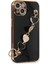 Apple iPhone 13 Elegant Charm Case (Kalpli Zincirli Kılıf) Elegant Silicone Cover - Siyah 4