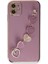 Apple iPhone 12 Elegant Charm Case (Kalpli Zincirli Kılıf) Elegant Silicone Cover - Mor 3