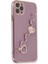 Apple iPhone 11 Pro Max Elegant Charm Case (Kalpli Zincirli Kılıf) Elegant Silicone Cover - Mor 1