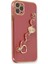 Apple iPhone 11 Pro Elegant Charm Case (Kalpli Zincirli Kılıf) Elegant Silicone Cover - Kırmızı 4