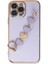Apple iPhone 13 Pro Elegant Charm Case (Kalpli Zincirli Kılıf) Elegant Silicone Cover - Lila 3