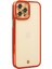 Apple iPhone 12 Pro Elegant Liva Lens Kapak – (Şeffaf Gövde, Altın Çerçeveli Kamera Koruma) - Kırmızı 5