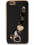 Apple iPhone 6 Elegant Charm Case (Kalpli Zincirli Kılıf) Elegant Silicone Cover - Siyah 5