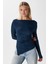 Kadın Most Poliamid Asimetrik Lacivert Uzun Kol Bluz 1