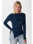 Kadın Most Poliamid Asimetrik Lacivert Uzun Kol Bluz 2