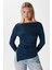 Kadın Most Poliamid Asimetrik Lacivert Uzun Kol Bluz 3