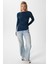 Kadın Most Poliamid Asimetrik Lacivert Uzun Kol Bluz 4