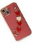 Apple iPhone 14 Plus Elegant Charm Case (Kalpli Zincirli Kılıf) Elegant Silicone Cover - Kırmızı 3