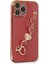 Apple iPhone 14 Pro Elegant Charm Case (Kalpli Zincirli Kılıf) Elegant Silicone Cover - Kırmızı 4