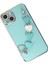 Apple iPhone 14 Plus Elegant Charm Case (Kalpli Zincirli Kılıf) Elegant Silicone Cover - Su Yeşili 3