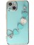 Apple iPhone 14 Plus Elegant Charm Case (Kalpli Zincirli Kılıf) Elegant Silicone Cover - Su Yeşili 5