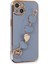 Apple iPhone 14 Elegant Charm Case (Kalpli Zincirli Kılıf) Elegant Silicone Cover - Gri 4