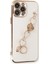 Apple iPhone 14 Pro Elegant Charm Case (Kalpli Zincirli Kılıf) Elegant Silicone Cover - Beyaz 1