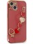 Apple iPhone 14 Elegant Charm Case (Kalpli Zincirli Kılıf) Elegant Silicone Cover - Kırmızı 1
