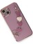 Apple iPhone 14 Plus Elegant Charm Case (Kalpli Zincirli Kılıf) Elegant Silicone Cover - Mor 5