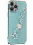Apple iPhone 14 Pro Elegant Charm Case (Kalpli Zincirli Kılıf) Elegant Silicone Cover - Su Yeşili 4
