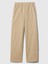 Kadın Bej Mid Rise Easy Wide-Leg Khaki Pantolon 6