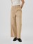 Kadın Bej Mid Rise Easy Wide-Leg Khaki Pantolon 7