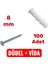 8mm Plastik Dübel + Vida Seti 100 Adet 1