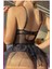 Siyah Göğüs Balenli, Tül Etekli Seksi Jartiyer Takım 5