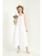 Beyaz Askılı Cepli Elbise 6