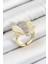 Pirinç Zirkon Taşlı Arı Model Gümüş ve Gold Renk Kadın Yüzük - PRT3500EB06953 1