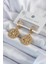 316L Çelik Gold Renk Kutup Yıldızı Model Işleme Detay Zirkon Taşlı Kadın Küpe - PRT3500EB00699 1