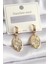 316L Çelik Gold Renk Kutup Yıldız Işleme Kadın Küpe - PRT3500EB02797 1