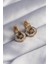 316L Çelik Gold Renk Zirkon Taşlı Iç Içe Geçmeli Oval Küpe - PRT3500EB01652 2