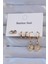 316L Çelik Gold Renk Zirkon Taşlı Kalp Model Halka Küpe Seti - PRT3500EB01865 1