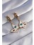 316L Çelik Gold Renk Renkli Mineli Kelebek Küpe - PRT3500EB01659 1