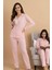 Kadın Pembe Uzun Kollu Pijama Takımı – Rahat ve Sevimli Ev Giyim 1