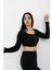 Düğmeli Mini Crop Bady Siyah - P-020494 2