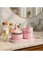 Pembe Mermer Desenli Dekoratif Set – Şekerlik, Kapaklı Kutu & Beton Tepsi 6