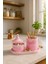 Pembe Mermer Desenli Dekoratif Set – Şekerlik, Kapaklı Kutu & Beton Tepsi 7