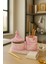 Pembe Mermer Desenli Dekoratif Set – Şekerlik, Kapaklı Kutu & Beton Tepsi 8