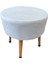 Puf Koltuk Bench Tabure – Beyaz - Ahşap Ayaklı 1