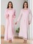 Dvina Effortt Lohusa Sabahlıklı Gecelik Takımı Pembe - 3041 1