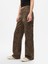 Kadın Kahverengi Mid Rise '90s Loose Leopar Desenli Kargo Jean Pantolon 15